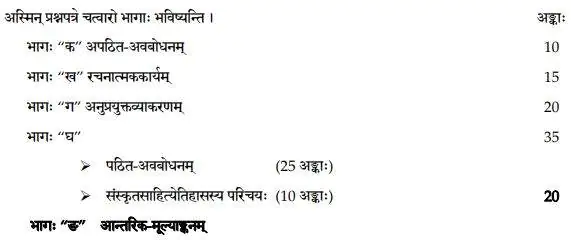 Class-12-Sanskrit-Core-Exam-Pattern