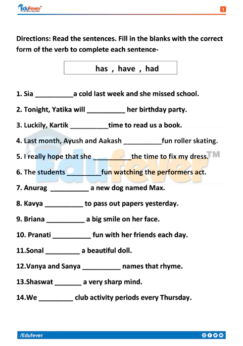 Class 5 English Holiday Homework