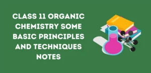 Class 11 Organic Chemistry Some Basic Principles and Techniques Notes