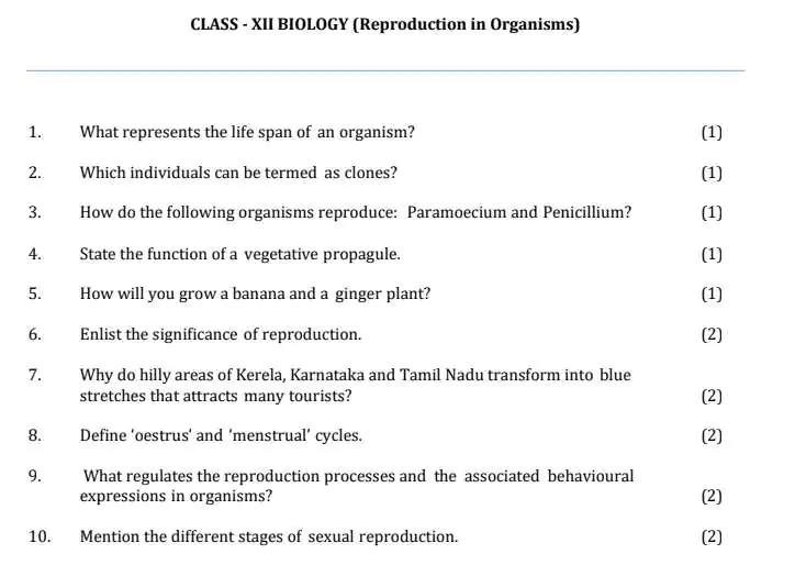Class-12-Biology-Workhseet-Example