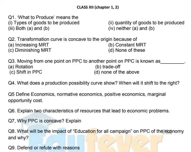 Class-12-Economics-Worksheets-Example