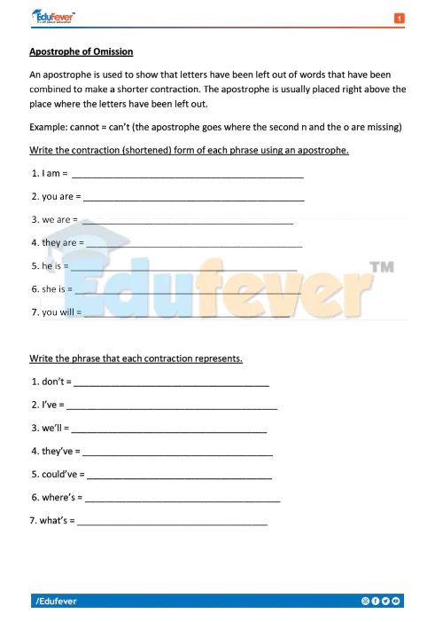 Class 5 English Revision Worksheet