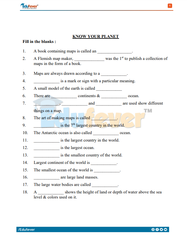 Class 5 Social Science Revision Worksheets