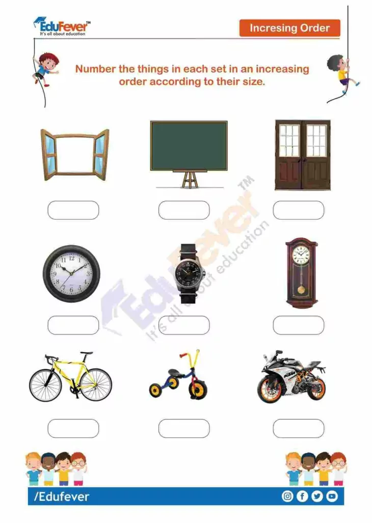 Arranging-objects-in-increasing-order-worksheet-