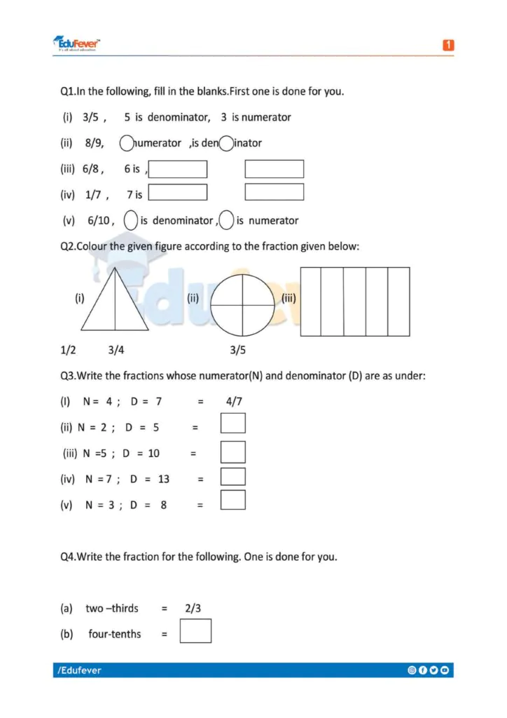 CBSE Class 4 Maths Worksheet