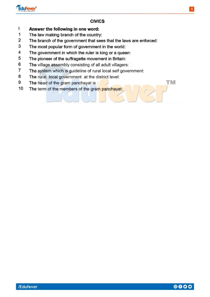 CBSE Class 4 Social Science Activity Worksheets