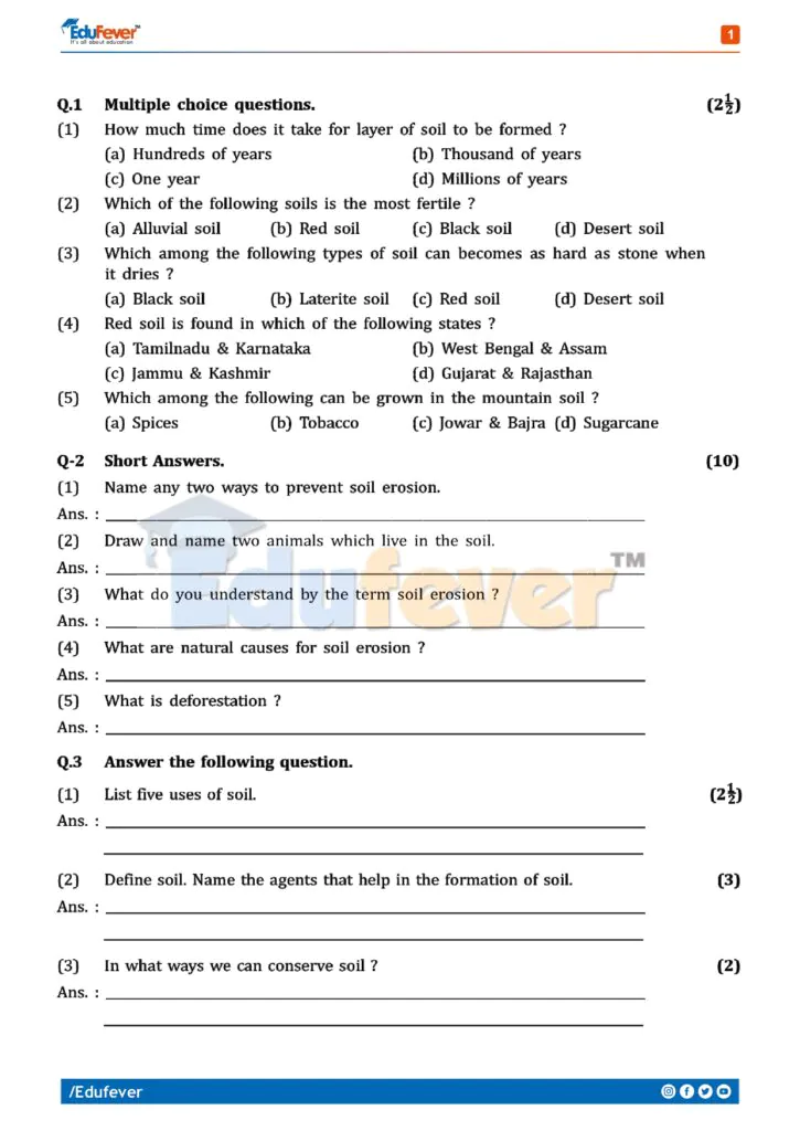 CBSE Class 4 Social Science Printable Worksheets