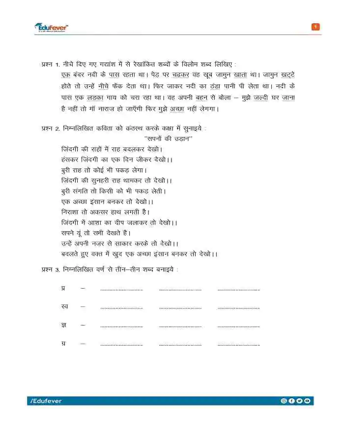 Class-3-Hindi-Class-Test