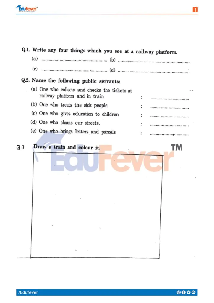 Class 4 EVS Revision Worksheet