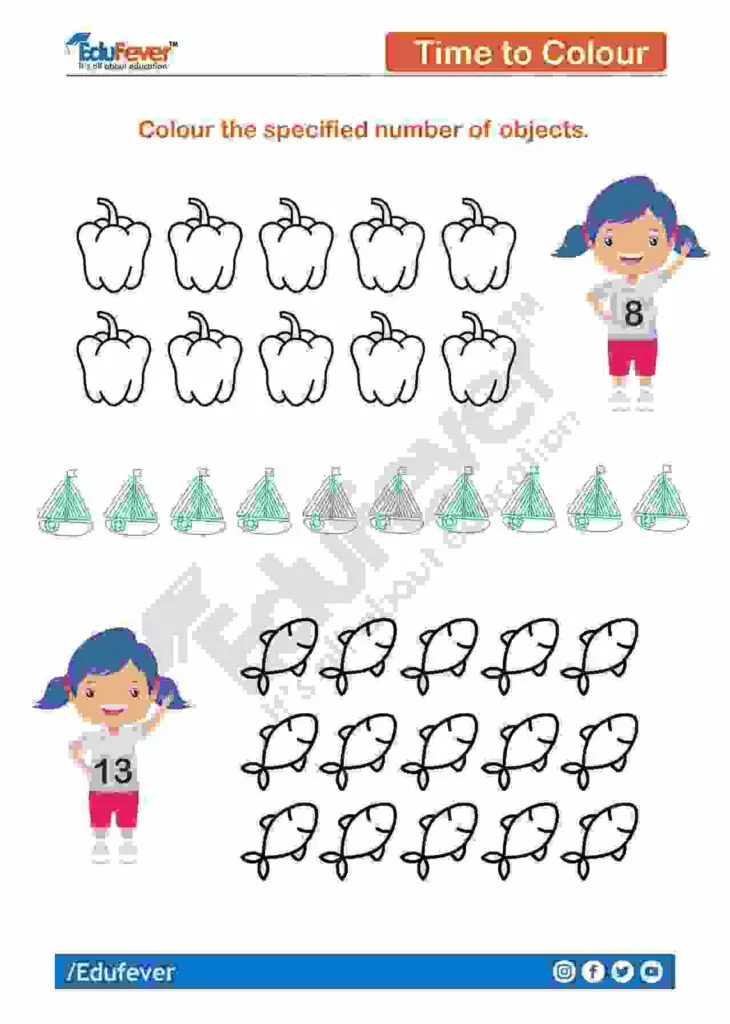 Get Latest Color the Specifies Number of Objects UKG Maths Worksheets