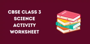 CBSE Class 3 Science Activity Worksheet