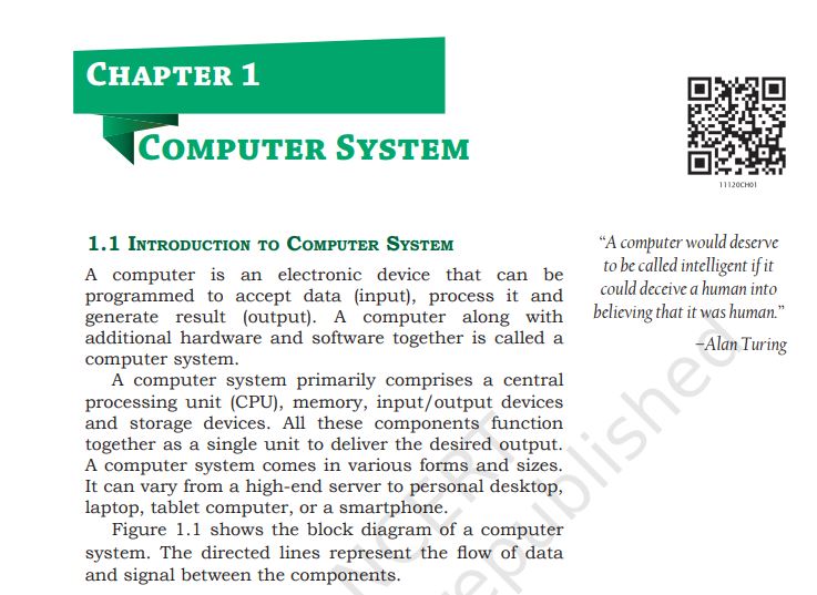 CBSE Class 11 Computer Science Book
