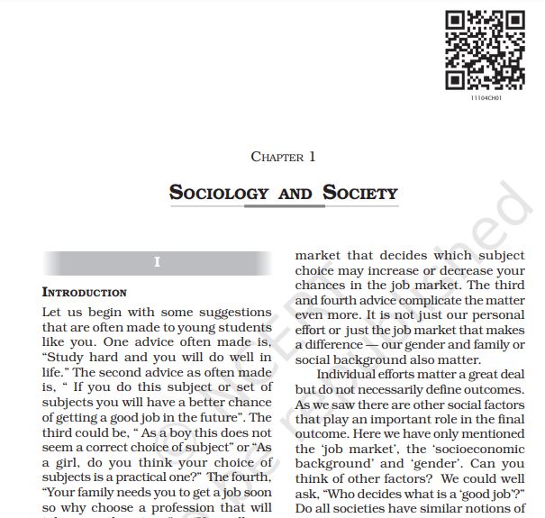 Class 11 Sociology NCERT Book
